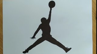 How to draw Michael Jordan logo, easy way to draw Jumpman logo