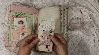 pink junk journal flip through \