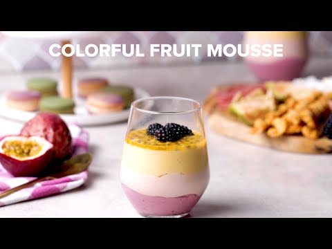 Tricoloured fruit mousse recipe from Tasty