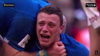 Paulo Garbisi crying as Italy win in the Six Nations for first time in 7 years