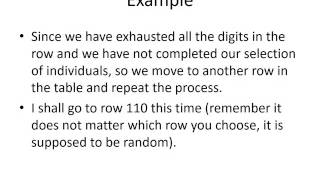 Reading a Random Digit Table