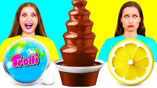 Chocolate Fountain Fondue Challenge | Funny Food Situations by BaRaFun Challenge