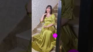 Lovely Girl in Golden Silky Dress | Shorts | Topic