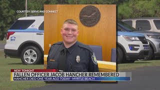 Myrtle Beach Police Department honors fallen officer Jacob Hancher one year after his death