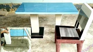 How to make cement tables and chairs _ a study desk _ reading book # 56