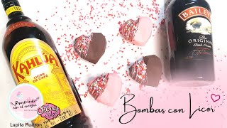 Bombas de chocolate con licor de café  y Baileys /corazón de chocolate ❤💖💝