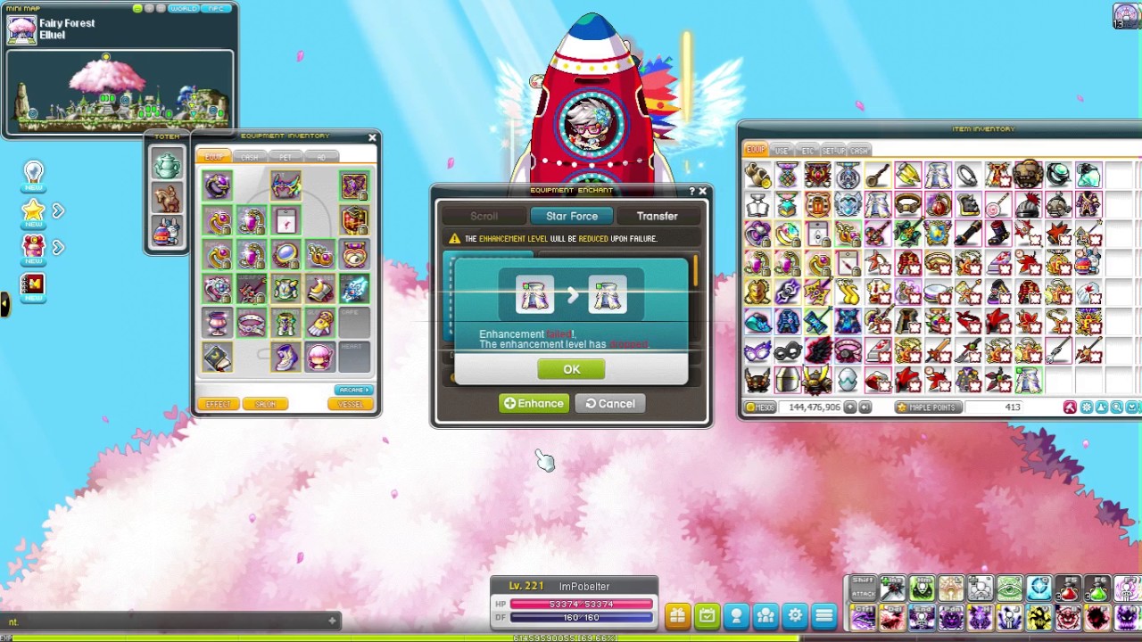 Reboot Maplestory Starforcing Tyrant Cape Youtube