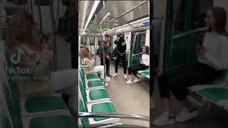 Hilariously bodybuilder prank subway funny VIDEO tiktok PEOPLE reaction