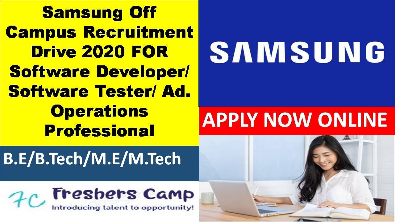 Samsung Off Campus Recruitment Drive 2020 | B.E/B.Tech/M.E/M.Tech ...