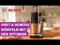 Gemüse & Obst gleichmäßig würfeln: OptiMUM Würfelschneider | Bosch MUM