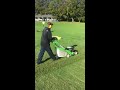 kyle lifting thatch using the viking rotary mower