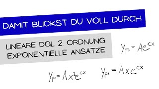 Lineare DGL 2. Ordnung - exponentielle Lösungsansätze - schnell und einfach erklärt