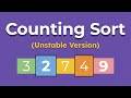 Counting Sort (Unstable): A Step-by-Step Visualization