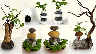 4 Indoor money plant decoration ideas l मनी प्लांट की आसान सजावट । Easy money plant decoration idea