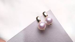 8-8.5mm Akoya Pearl Earring 18k Gold - AAA