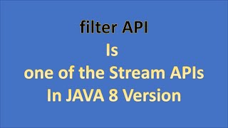 filter | Stream API. JAVA 8 New Features part 5.