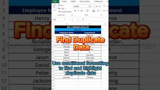 How to highlight duplicate cells in excel #shorts #excel #how #office #tricks #education #easy