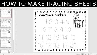 Teacher PowerPoint Tutorial: How to make your own tracing worksheets & download free tracing fonts