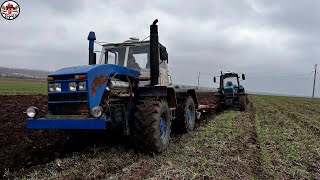 Пред последний день пахоты! Плуг на Т 150К лезет по самую раму. Пахота подходит к концу.