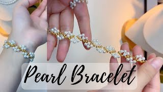 Diy Beaded Bracelet Making ❤️ handmade pearl \u0026 beads bracelet tutorial #beadedbracelet #handmade