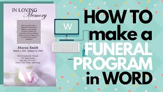 How To Make A Funeral Program In Word - The Funeral Program Site