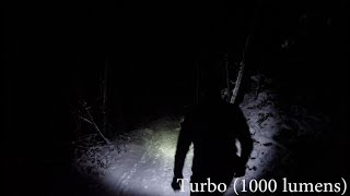 Nitecore HC60 field test of 1 - 1000 lumens (4k)