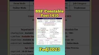 bsf constable recruitment 2023 #shorts #viral #news