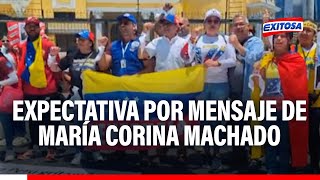 🔴🔵Cercado de Lima: Venezolanos en Perú esperan mensaje de María Corina Machado