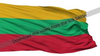 Isolated Waving National Flag of Lithuania