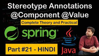 Stereotype Annotations | @Component Annotation | @Value Annotation | Spring Tutorial in HINDI