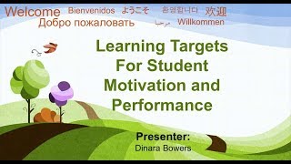Developing Learning Targets - Teacher Presentation