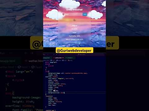 Aplicación meteorológica #codificación #css #html #javascript #ytshorts #shorts #vídeoviral #programación #python #yt