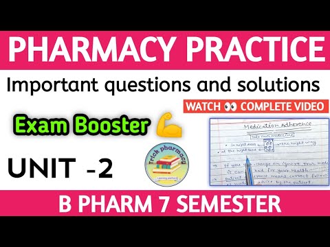 Pharmacy Practice Unit 2 Important Questions And Solutions || Exam ...