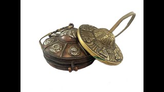 Bronze Tingsha with Metal cover and Astha Mangal