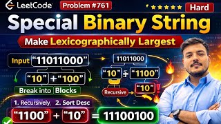 LeetCode 761 – Special Binary String | Java Solution | Recursion + Sorting Explained (Hard Problem)
