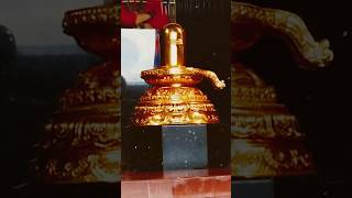 Golden Shiva lingam in Ramaneswaram near Hyderabad 🙏            #goldenlingam #ramaneswaram