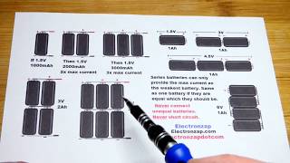 Connecting batteries in series parallel basics by electronzap electronics how to DIY