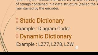 Dictionary Coding - Diagram Coding of Static Dictionary