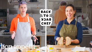 Ninja Tries to Keep Up with a Professional Chef | Back-to-Back Chef | Bon Appéti