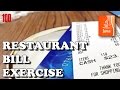 JAVA EXERCISES Restaurant Bill Exercise - Programming for Beginners