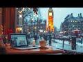 smooth winter jazz music and cozy coffee by the window ❄️ warm jazz music u0026 snowfall for work study