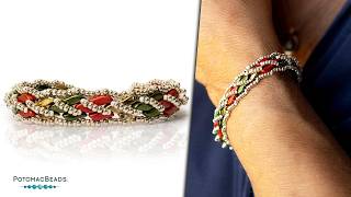 Flames Bracelet - DIY Jewelry Making Tutorial by PotomacBeads