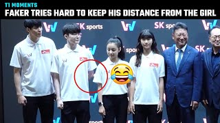 Faker tries hard to keep his distance from the girl | ASIAD 2023 | T1 cute moments