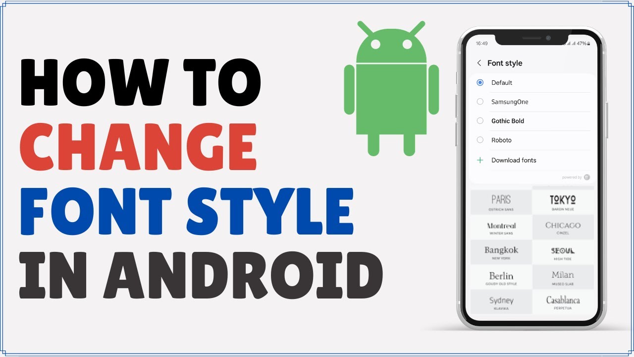 How To Change The Font Style In Android Youtube