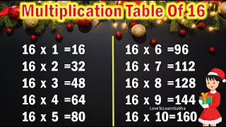 Table of 16|Learn Multiplication Table of 16|16 Table/Maths Table/Multiplication Tables/Maths Tables