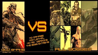 MGS4 - All Bosses No Damage, Non-Lethal, The Boss Extreme