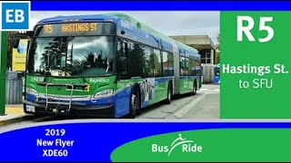 TransLink CMBC 2019 New Flyer XDE60 - 19038 | R5 Hastings St to SFU RapidBus