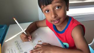 Kumon math homework 4A|21A (Just 10 minutes)kids homework times|| learn numbers 21-25 writing Vlog