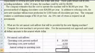 Net present value analysis, P12-12A