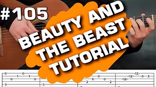 Beauty and the beast acoustic guitar tutorial instrumental cover tabs